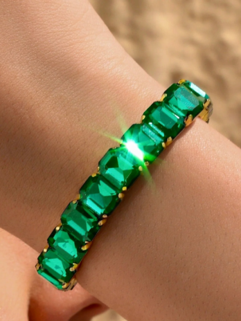 Anti-Tarnish Emerald Bracelet