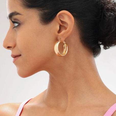 Anti-Tarnish Sophisticated Bold & Gold Hoops - Image 2