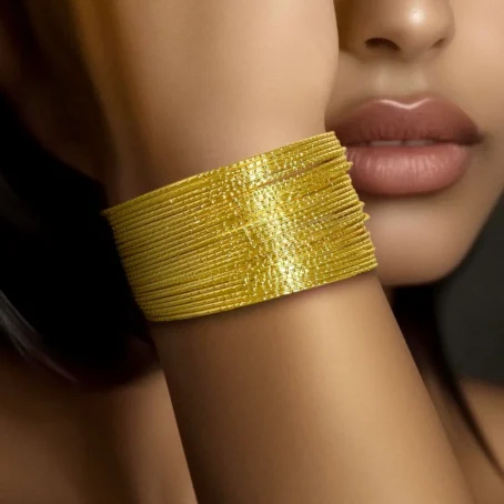 Anti-Tarnish Gold Plated Multilayer Bangle Bracelet (Adjustable Size) - Image 4