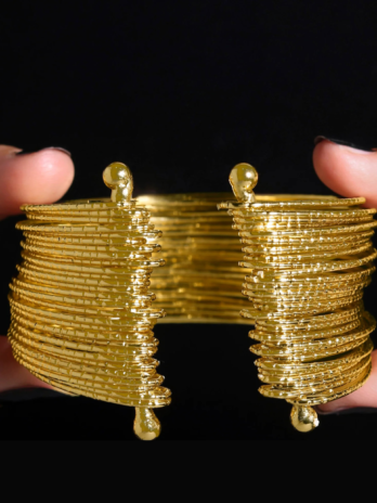 Anti-Tarnish Gold Plated Multilayer Bangle Bracelet (Adjustable Size)