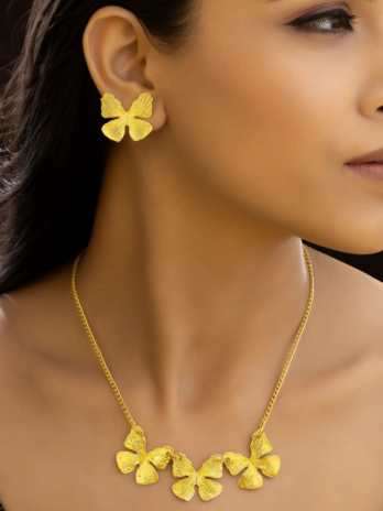 Anti-Tarnish Butterfly Necklace With Earrings✨