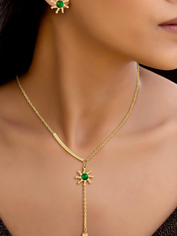 Anti-Tarnish Sun Necklace With Earrings✨