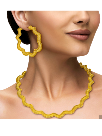 Anti-Tarnish Spring Necklace Set With Earrings✨-