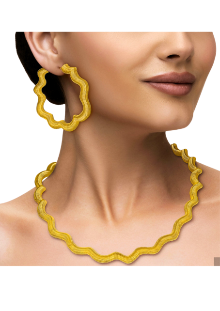 Anti-Tarnish Spring Necklace Set With Earrings✨-