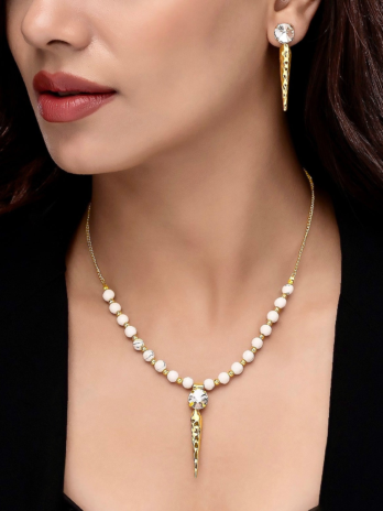 Anti-Tarnish Necklace Set With Earrings