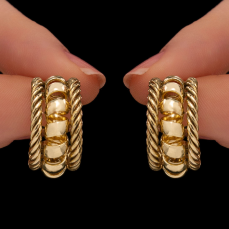Anti-Tarnish Twisted Wire Mini Hoops - Image 2